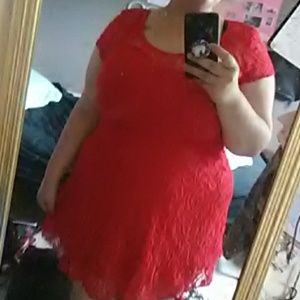 Red lace dress
